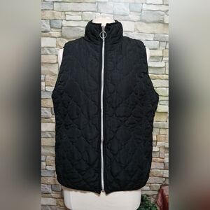 Jason Maxwell Black Quilted Vest Large Outdoor Cozy Cottagecore